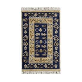 Коврик из хлопка Kilim Usak UK1371 60x120 см синий-бежевый