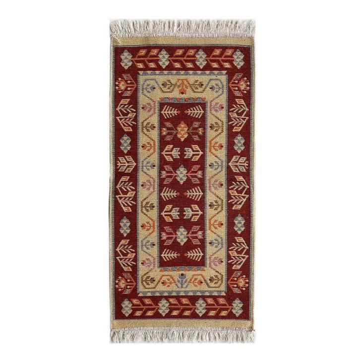 Коврик из хлопка Kilim Usak UK1671 60x120 см коричневый-бежевый