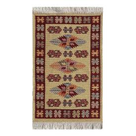 Коврик из хлопка Kilim Usak UK1971 60x120 см вишневый-кремовый