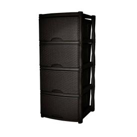 Комод Keeplex Rattan 480х945х410 мм 4 ящика темный каштан пластик