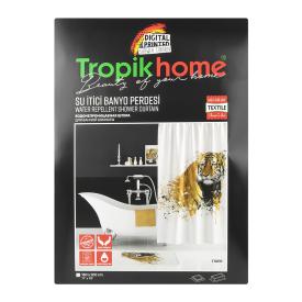 Шторы для ванн полиэстер Tropikhome Digital Printed Tıger 180х200 см