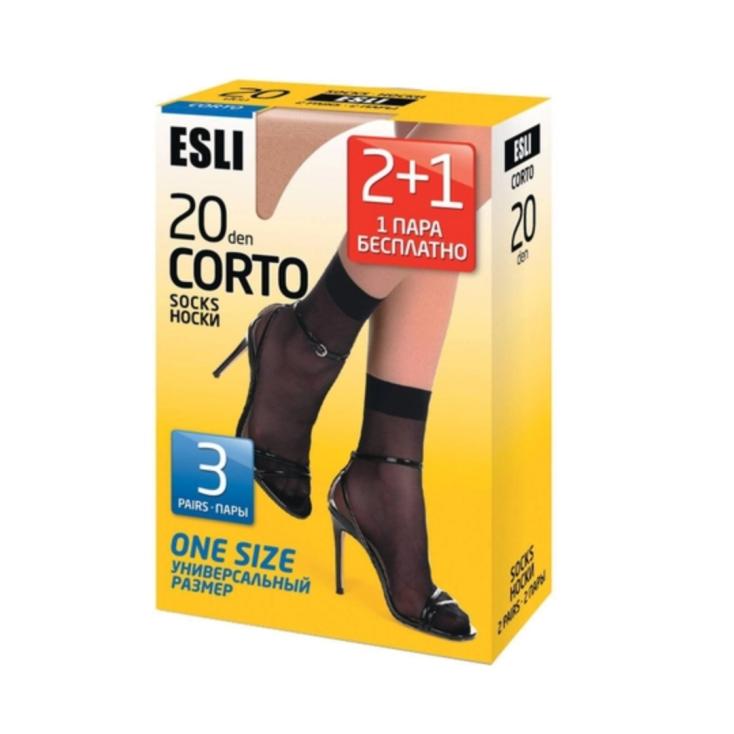 Носки Esli Corto 20 120/20 3 пары 23-25 nero