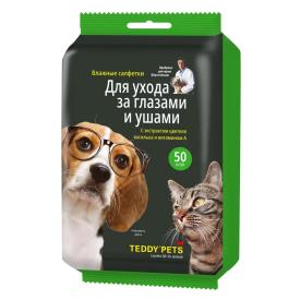 Салфетки влажные для ухода за глазами и ушами Teddy Pets №50