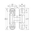 Петля дверная скрытая HH-24 SC 110х80х30 мм матовый хром 2 шт