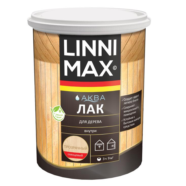 Лак акриловый для дерева Linnimax Аква глянцевый 0,9 л