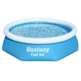 Бассейн надувной круглый 244х61 см 1880 л Bestway Fast Set ф-насос 57450