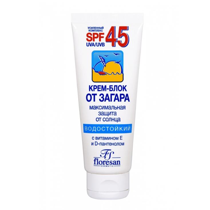 Крем-блок от загара SPF 45 водостойкий 60 мл