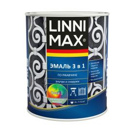 Эмаль алкидно-уретановая по ржавчине 3 в 1 Linnimax RAL 7040 серая 0,75 л