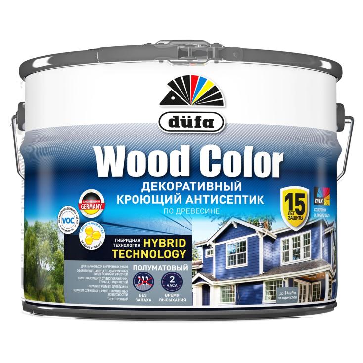 Антисептик кроющий для дерева Dufa Wood Color База 1 белый 2,4 л