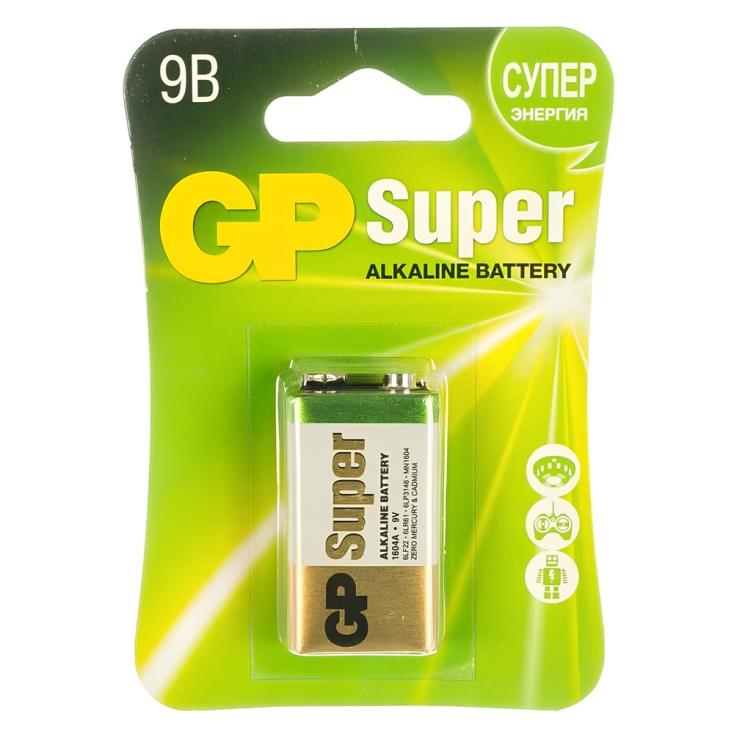 Батарейка щелочная GP Super G-Tech крона 1604A/LR61 BL-1