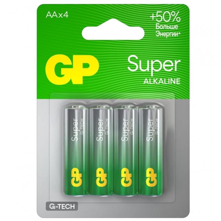 Батарейка щелочная GP Super G-Tech AA/LR6/316 BL-4 4 шт