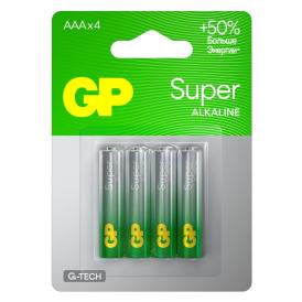 Батарейка щелочная GP Super G-Tech AAА/LR03/286 BL-4 4 шт