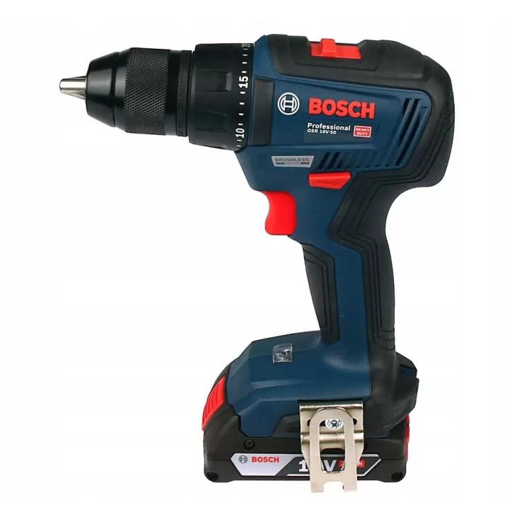 Дрель-шуруповерт аккумуляторная Bosch GSR 18V-50 18В 2х2Ач 50 Нм кейс