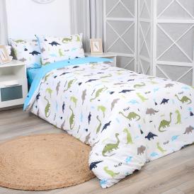 Белье постельное 1,5 сп детский поплин Mona Liza Kids 50х70 см-2 Dinosaur light